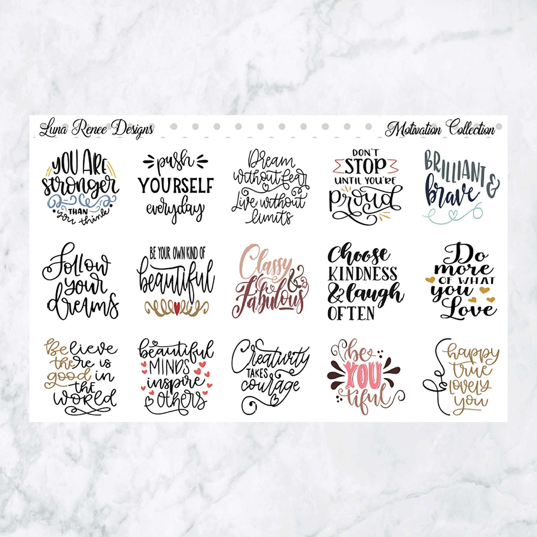 Motivational Quote Planner Stickers for Erin Condren Life | Etsy