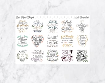 Bible Verse Stickers for Study| Devotional Planning | Scripture Quotes | Journaling | Matte
