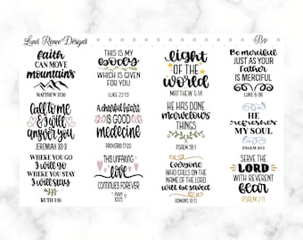 Bible Verse Stickers for Study| Devotional Planning | Scripture Quotes | Journaling | Matte