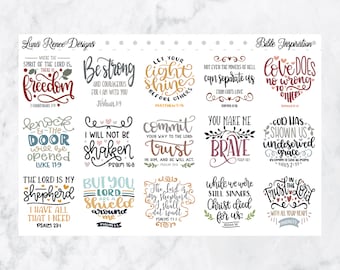 Bible Verse Stickers for Study| Devotional Planning | Scripture Quotes | Journaling