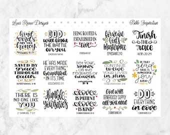 Bible Verse Stickers for Study| Devotional Planning | Scripture Quotes | Faith Journaling