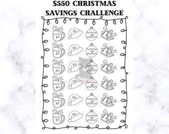 Christmas Savings Challenge Printable | Holiday Budget Tracker PDF | Save for Gifts, Travel or Fund