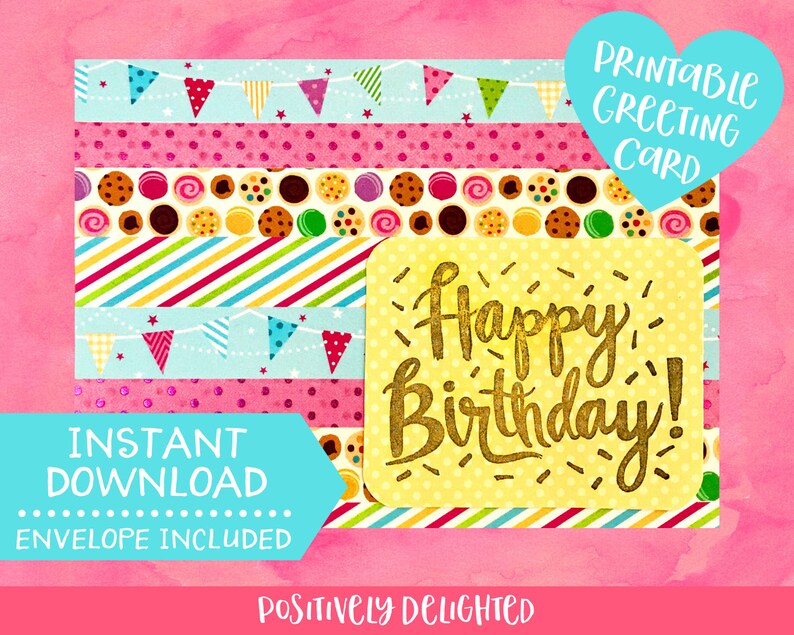 birthday card printable blank greeting card happy birthday etsy