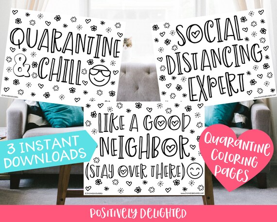 Download Quarantine Coloring Pages Social Distancing Like A Good Etsy