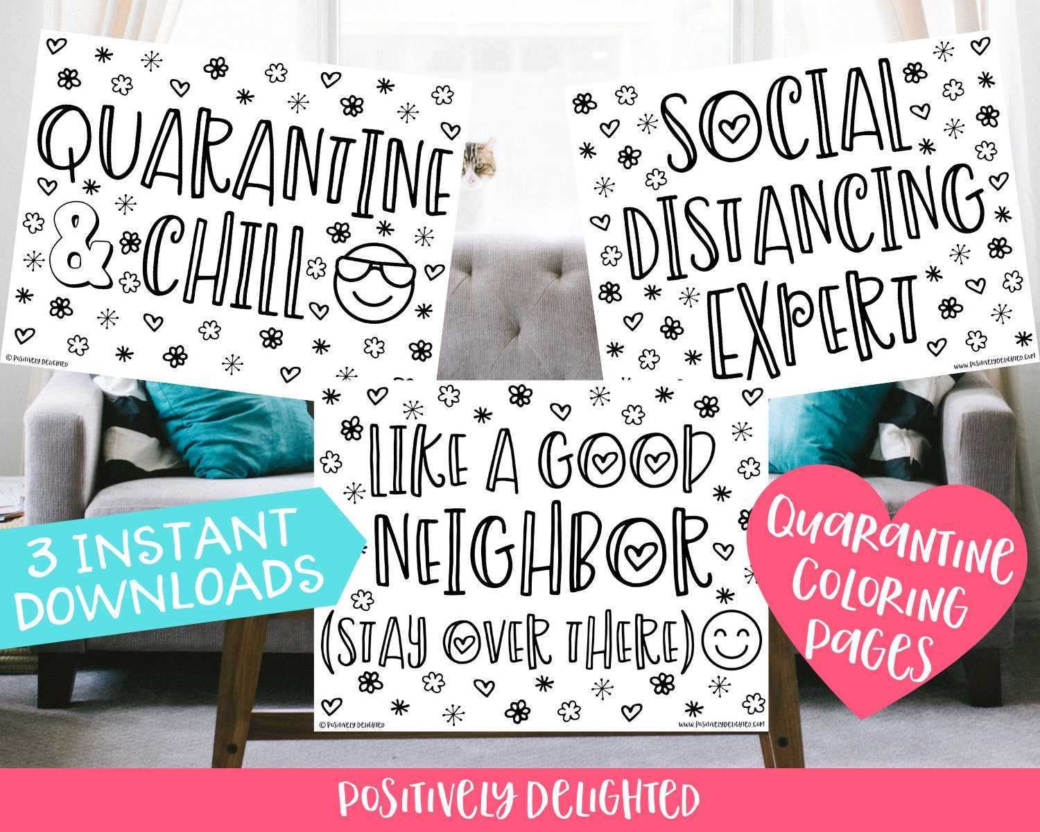 Download Quarantine Coloring Pages Social Distancing Like A Good Etsy