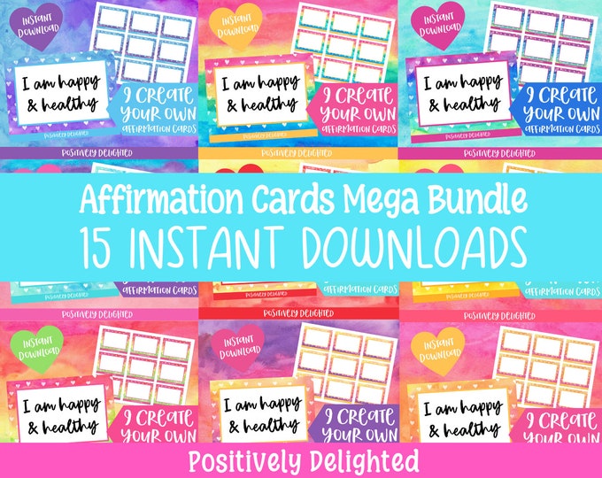 DIY Affirmation Cards Mega Bundle | Vision Board Printable | Law of ...