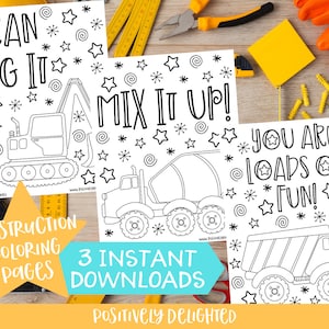 Construction Coloring Pages | Construction Birthday Party Favor | Printable Coloring Pages for Kids | Instant Download PDF