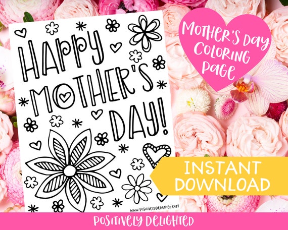 Mother's Day Coloring Page  Mother's Day Craft