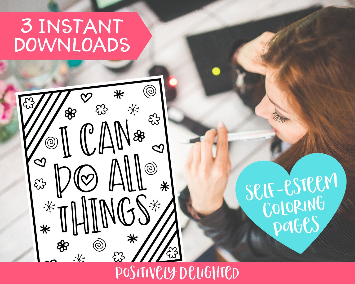 Self-esteem Coloring Pages Printable Self-love Positive Affirmation ...