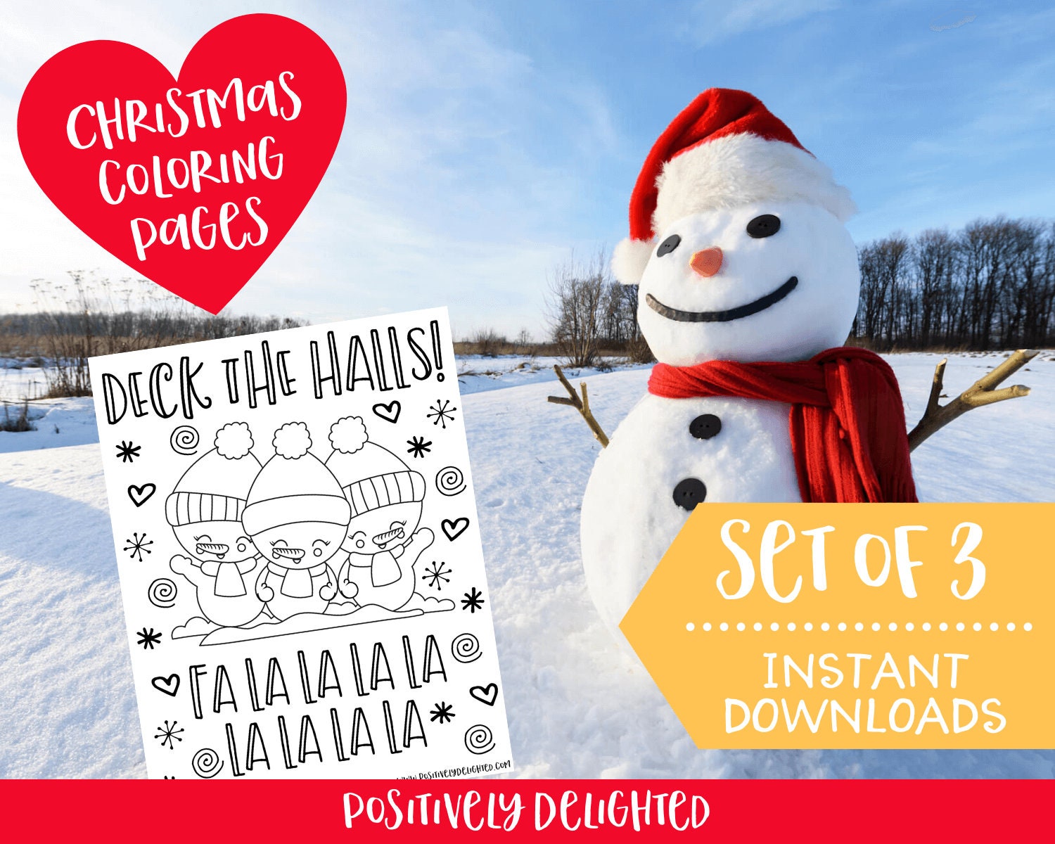 Christmas Music Craft Coloring Pages Set of 3 Merry | Etsy