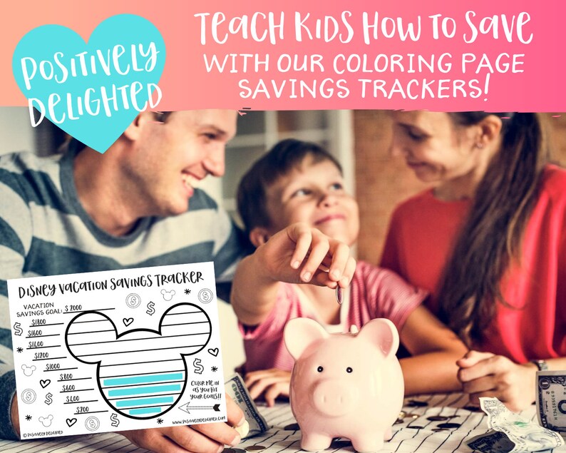 Disney Vacation Savings Tracker Coloring Page Disney World - Etsy