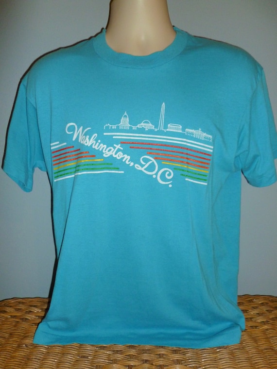 Vintage 1980s Washington DC Rainbow Blue Screen St