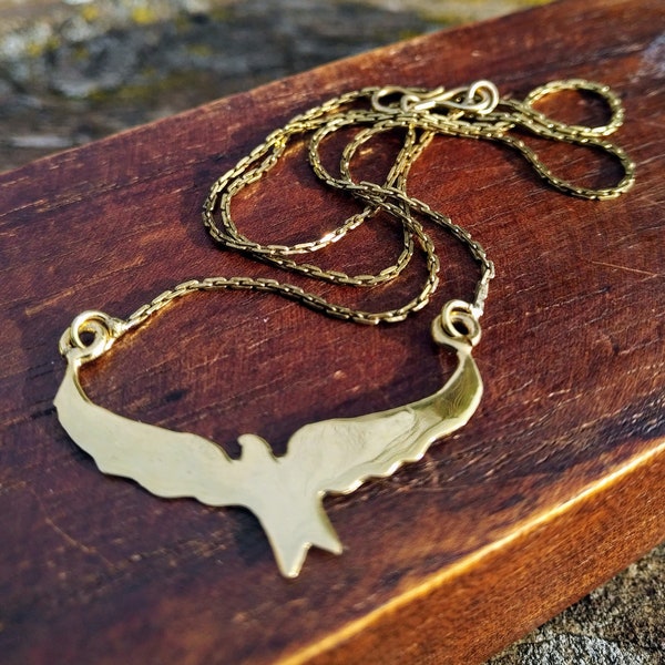 Collier oiseau en laiton - cadeau pour elle