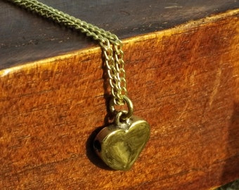 Collier pendentif coeur en laiton - cadeau pour elle