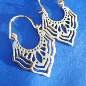 Small brass creoles - gift for her