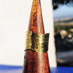 Hammered brass ring - gift for her