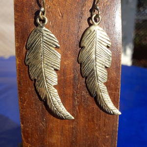 Brass Leaf Drop Earrings / Gift for Her / Ethnic Earrings