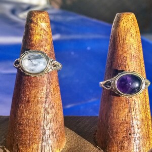 Brass ring and semi-precious stones - gift for her