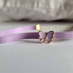 Butterfly minimalist girls personalized choker necklace