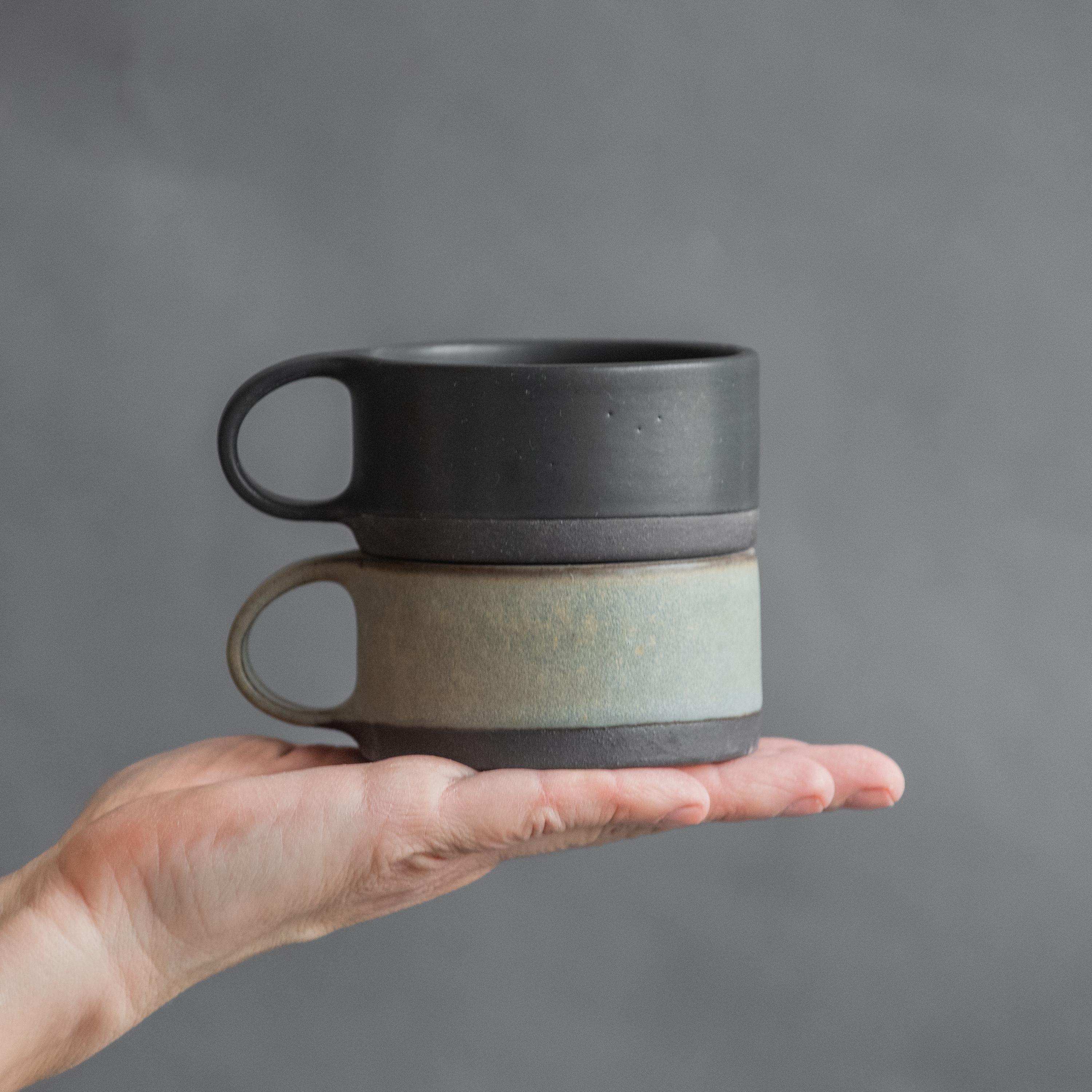8oz coffee cup and saucer Mora Ceramic Cups —8oz Coffee Cup Set With Saucers, Assorted Neutral –  Laidrey Coffee Roasters main image 1