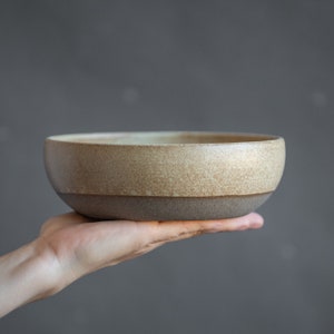 TO ORDER Set of 2 Buddha bowls 34oz/1000ml no stand matt glazed beige color, stoneware handmade ceramics, Christmas gift