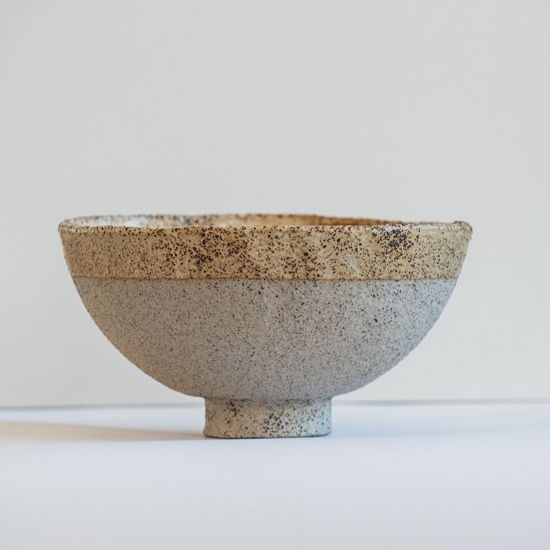 in STOCK big ceramic FRUIT BOWL vase in warm beige in wabi-sabi style for everyday in minimal design, stoneware, handmade ceramic image 10