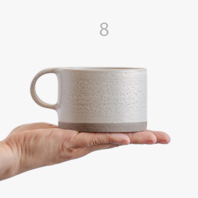 POUR COMMANDER une tasse ou une tasse de 12 oz/350 ml pour chaque rituel de café ou de thé du matin dans un design loft minimal moderne, céramique faite à la main en grès image 9