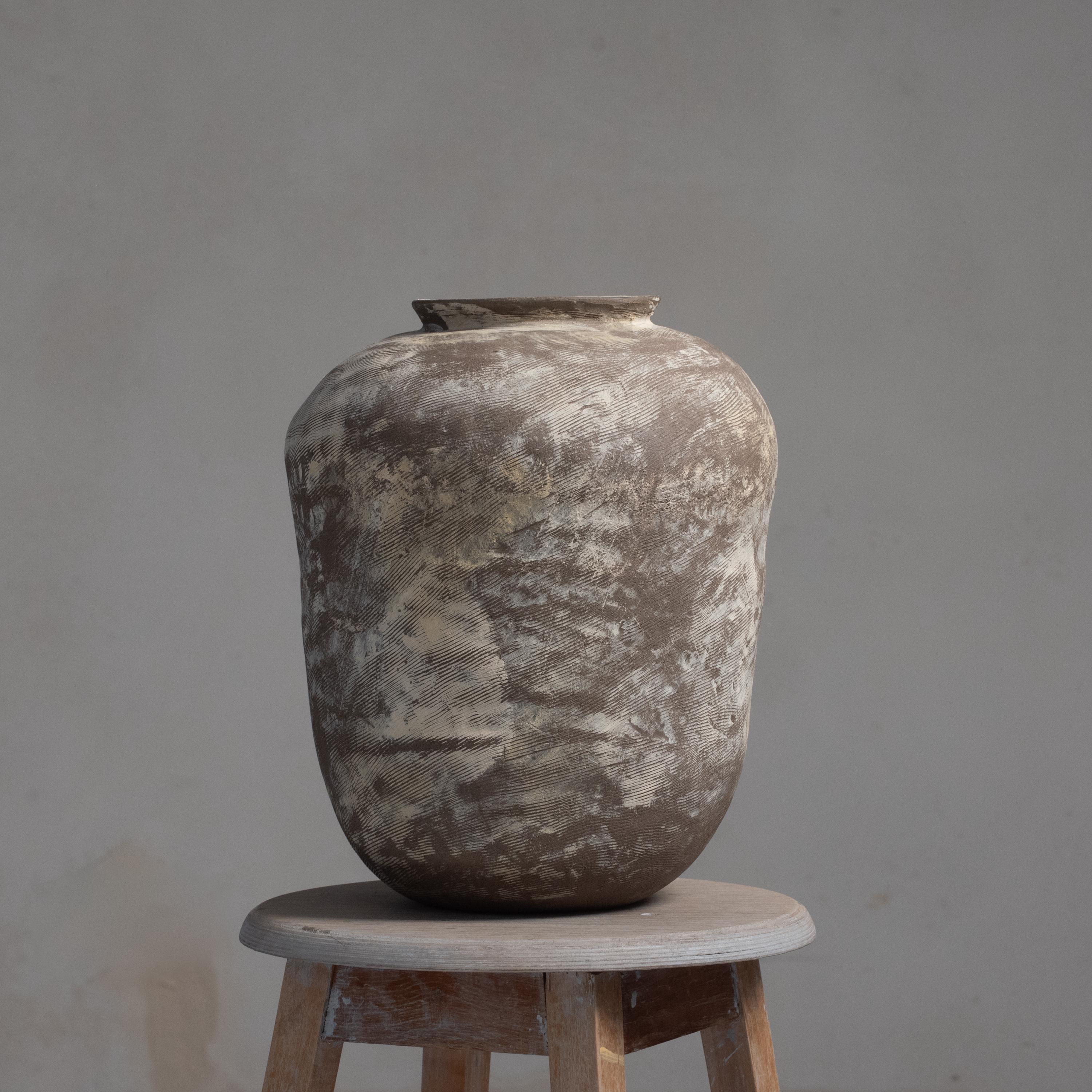 In Stock Big Vase in Minimal Style, Textured, Designed Warm Colors For All Interiors, Hand-Built Ceramics, Stoneware, Waterproof, Art