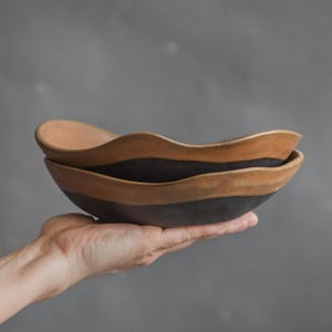 READY for SHIPPING set of 2 x BOWLS, beige pasta bowls, cereal, granola bowls, soup, dinner, organic, natural minimalistic geometric design
