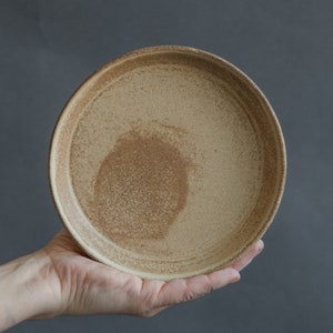 IN STOCK Set of 3 plates for every day in minimal design in beige on grey, stoneware, handmade ceramics image 3