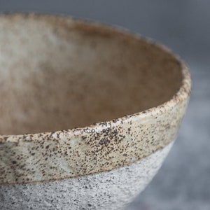 in STOCK big ceramic FRUIT BOWL vase in warm beige in wabi-sabi style for everyday in minimal design, stoneware, handmade ceramic image 7