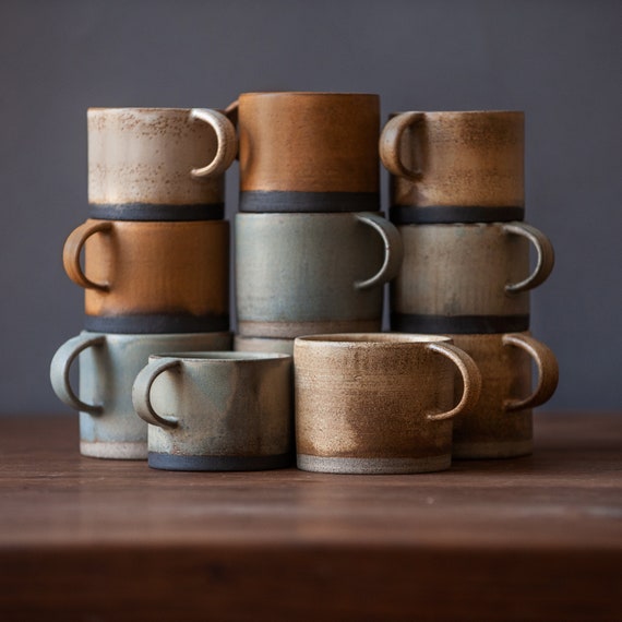 TO ORDER 8oz/250ml Coffee Mug or Cup for Every Morning Coffee or Tea Ritual  in Modern Minimal Design, Stoneware Handmade Ceramics 