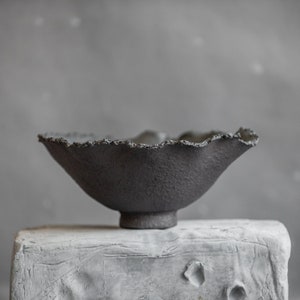 INTERIOR OBJECT flower BOWL, interior object, ceramic flower, black, ceramic gift designed for a modern interior, handmade vase, gift vessel