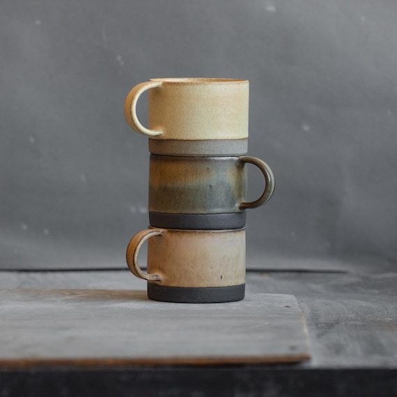 IN STOCK 12oz/350ml mug or cup for every morning coffee or tea ritual in  modern minimal loft design, stoneware handmade ceramics