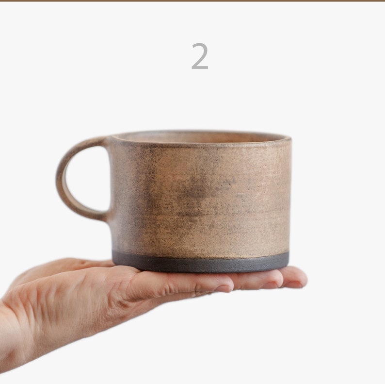 POUR COMMANDER une tasse ou une tasse de 12 oz/350 ml pour chaque rituel de café ou de thé du matin dans un design loft minimal moderne, céramique faite à la main en grès image 3