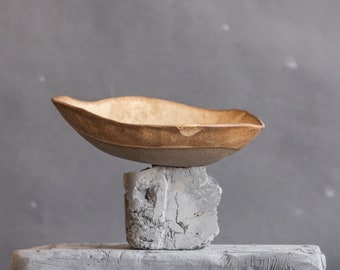 AUF LAGER handgefertigte Keramikschale für Salat, Müsli, Suppe und Müsli in minimalistischem, natürlichem geometrischem Design, beige Farbe, handgefertigtes Steinzeug