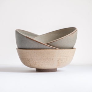 to order a SET of 2 x RAMEN BOWLS in different colors, matt glazed stoneware handmade ceramic, capacity for your choice, housewarming gift