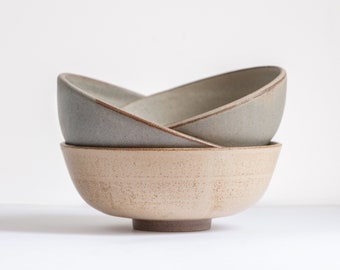to order a SET of 2 x RAMEN BOWLS in different colors, matt glazed stoneware handmade ceramic, capacity for your choice, housewarming gift