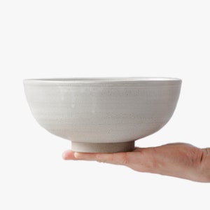 TO ORDER Ramen bowl in white and gray color, matt glazed stoneware handmade ceramic, capacity for your choice