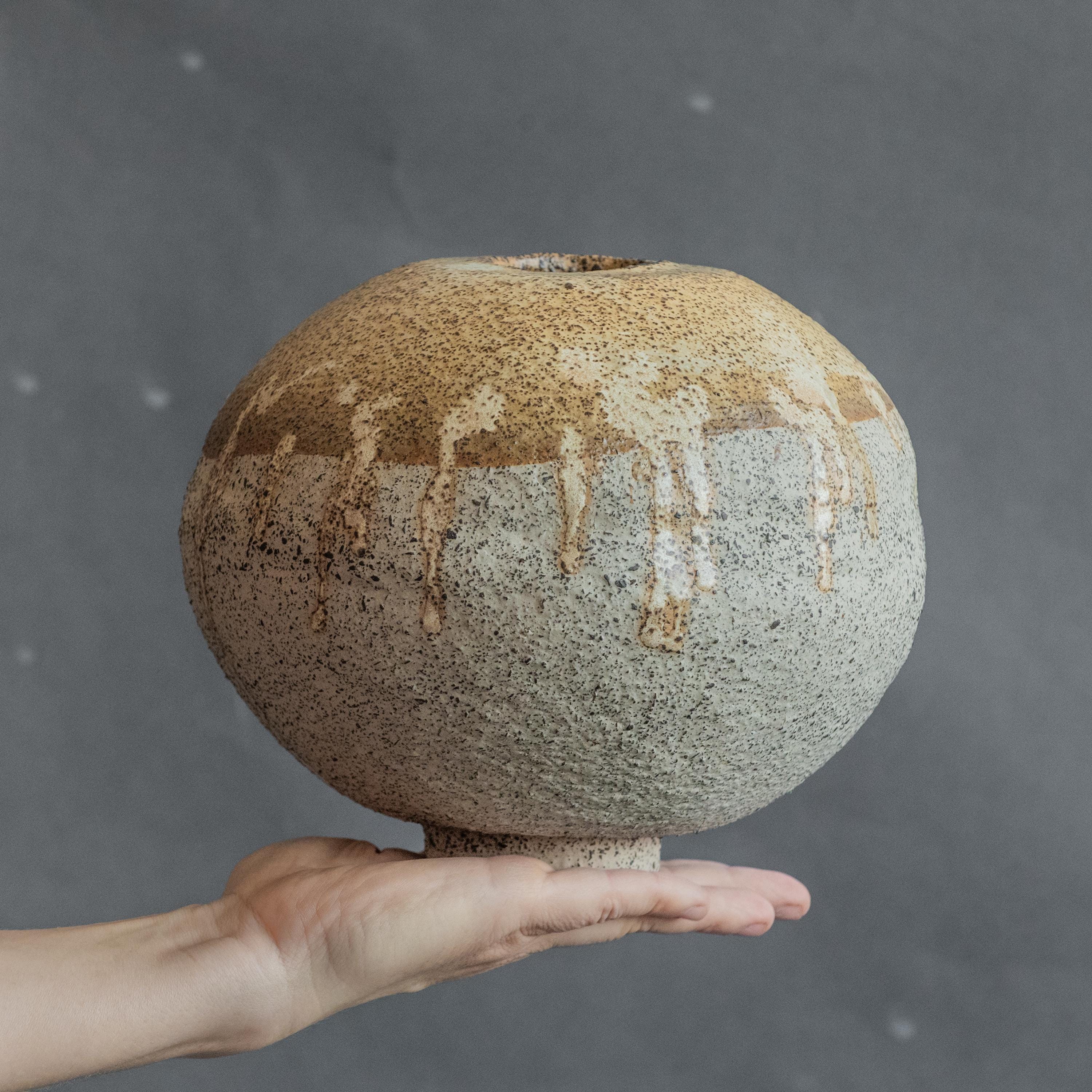 Handmade Ceramic Japanese WABI SABI VASE | Beige and Gray Vase | Modern Stoneware Vase for Flowers | Home Decor | Wabi Sabi Art