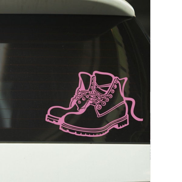 Work Boots Decal for Working Women, Men  - Car Window Decal Sticker  - Outdoor Vinyl