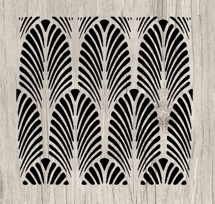 Art Deco Fan Wallpaper SVG PNG JPG Printable Template for Etsy UK