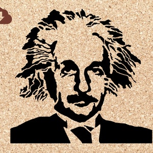 Albert Einstein Scientist  | 3D SVG Digital Cut Out File | Paper Crafts, Vinyl Decal, T-shirts, Image Transfers, s