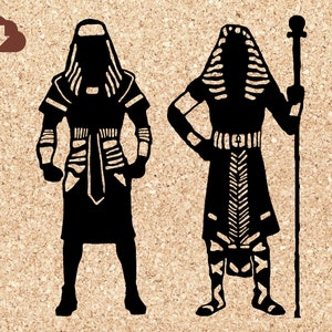 Ancient Egyptian Pharaohs | Egypt Men Clothing, Rod Staff, Sandals, Desert | SVG Cricut File, Decal, Silhouette, Teaching Aid, Art History