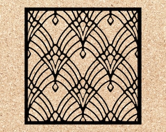 Art Nouveau Astoria Fan | Wallpaper  For DIY Home Decor, Scrapbook, Art Projects | SVG Cricut File, PNG Transparent Image