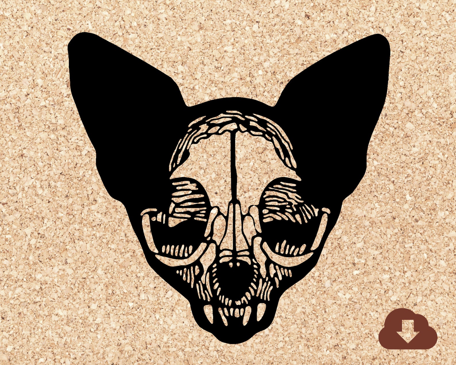 Download Cat Skull Halloween Animal Skeleton SVG File PNG Vector | Etsy