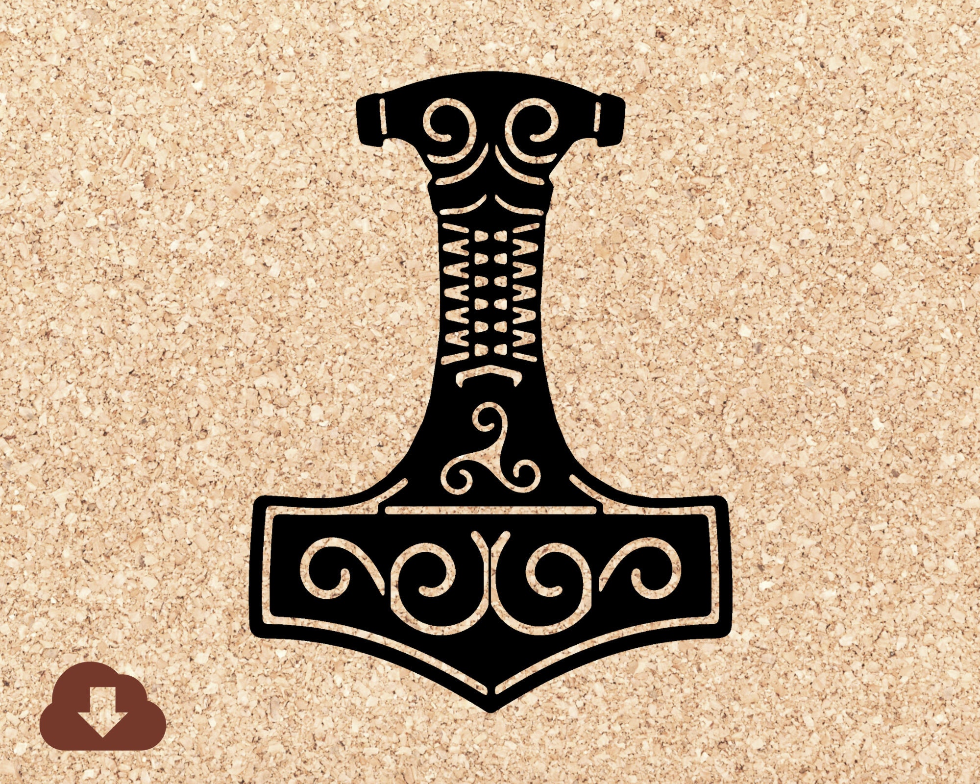 Celtic Old Thors Hammer SVG Cut File PNG -