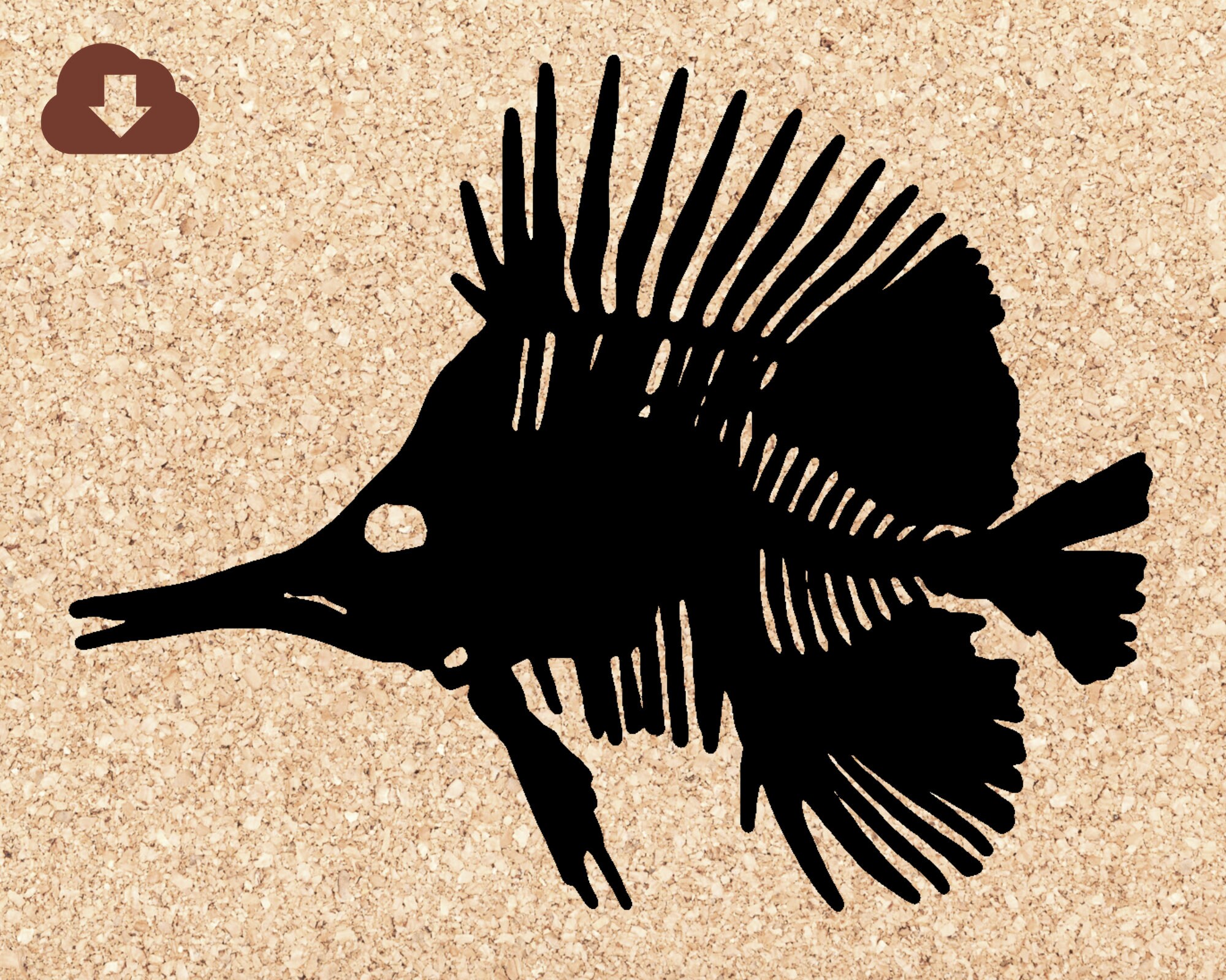 Download Fish Skeleton Svg Silhouette Vector Paper Craft Decal Etsy
