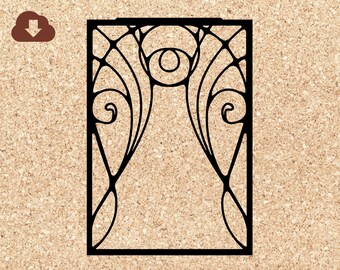 Art Nouveau Frame SVG Cut Files for Cricut Cutting, Swirling Design Minimal, Great for Scrapbooking Wedding Gift Wedding Frame