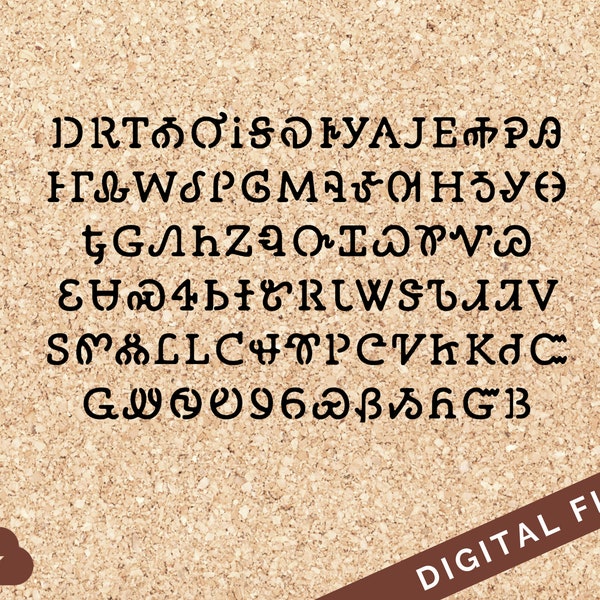 Native American Cherokee Tribe Alphabet  Font SVG Cut File for Cricut, Language, Syllabary, Teaching Aid, , Second Language